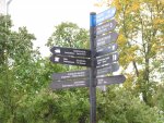 street sign in the middle of the island