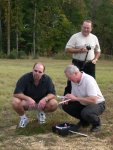 32. Stace, Curt and Billy, checking out the mini-RC plane