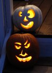 pumpkins at night