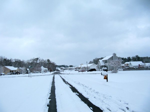 snowy neighborhood