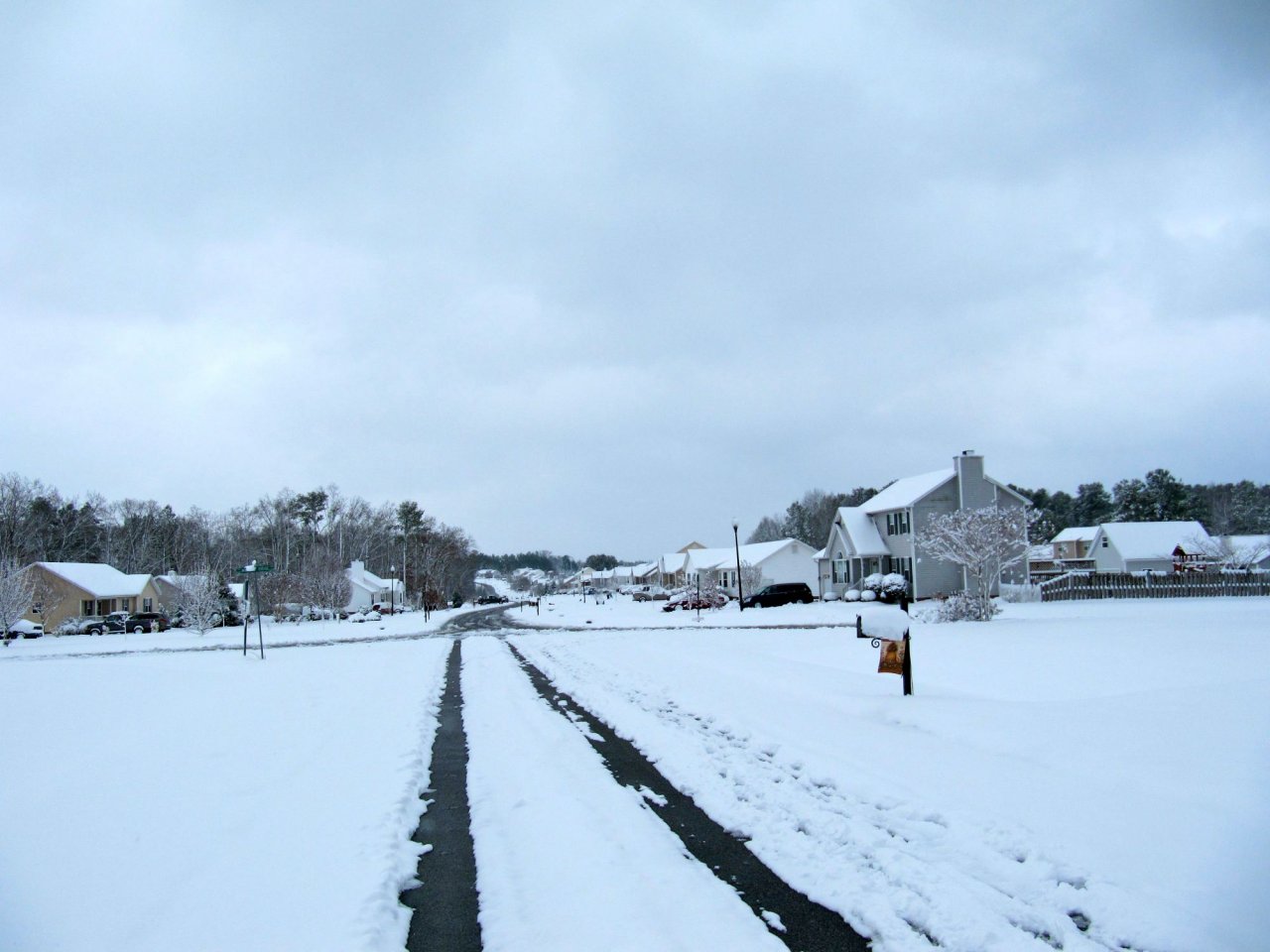 snowy neighborhood