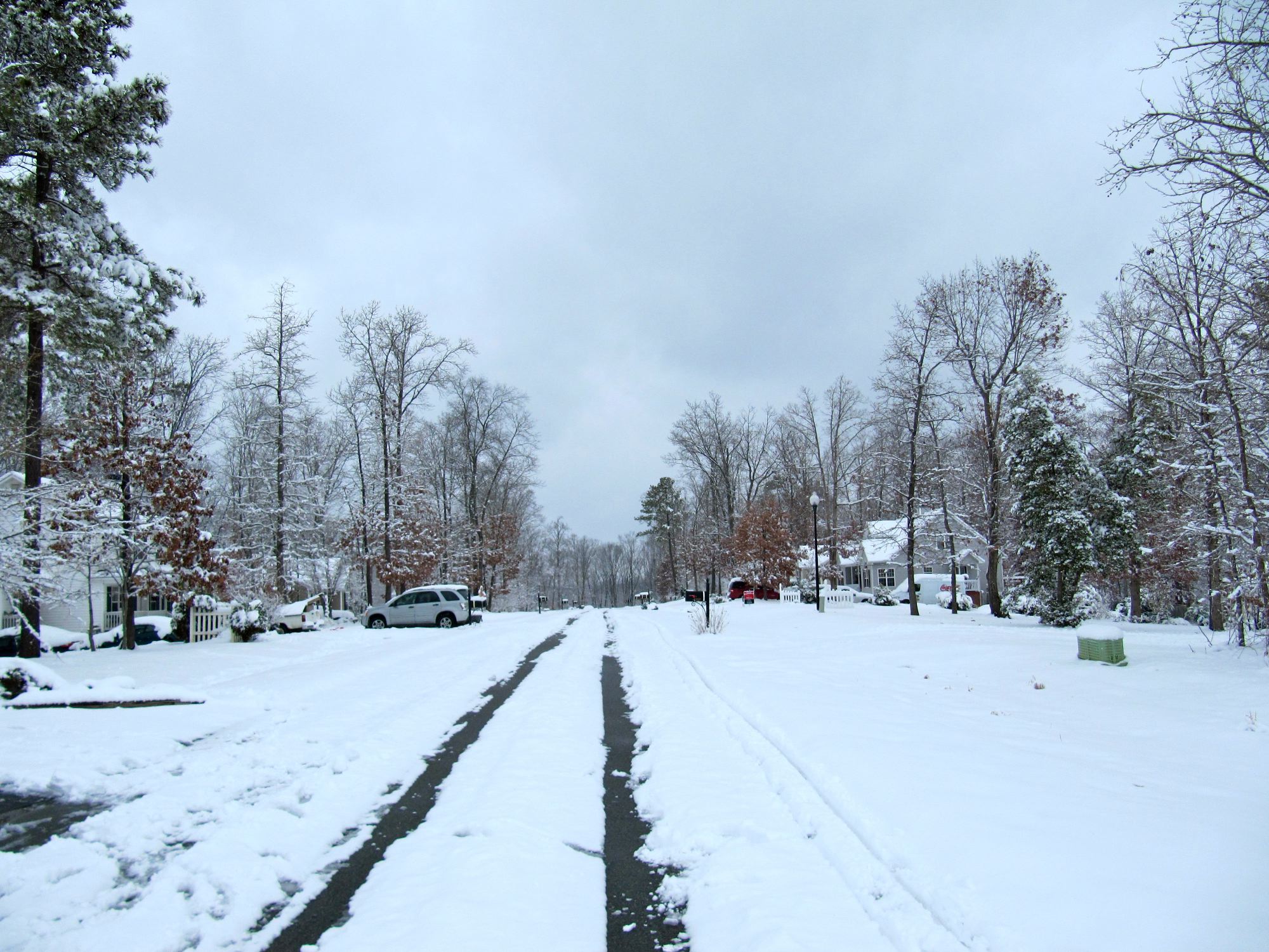 snowy neighborhood