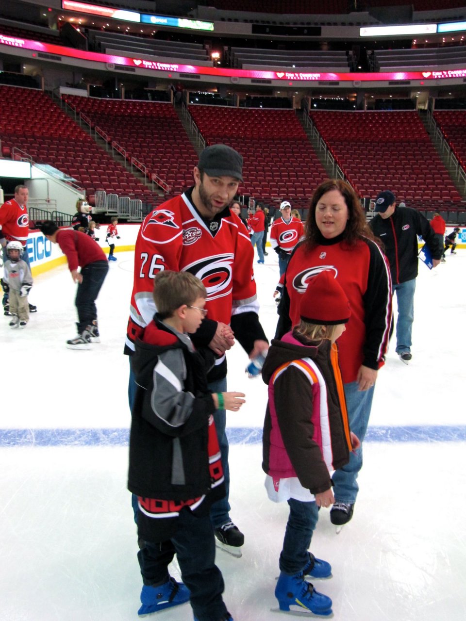 Cynthia, Cameron, and Stephanie with Erik Cole
