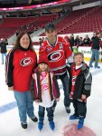 Cynthia, Stephanie, and Cameron with Brandon Sutter