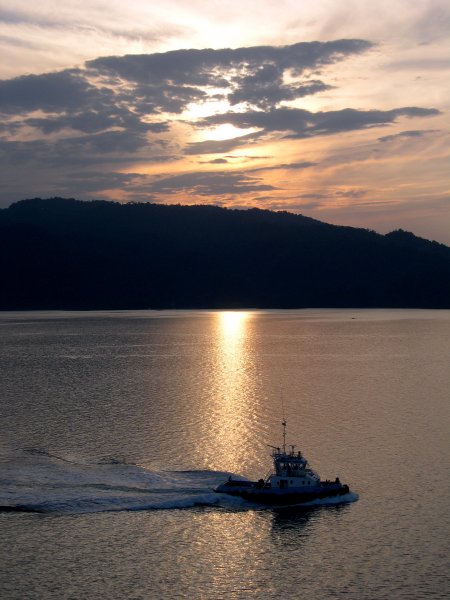Tugboat at Sunset