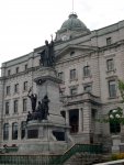 Driving Into Quebec City - An ornate statute near old Quebec.