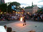 Quebec City - A fiery street performer.