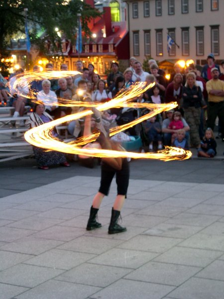 Quebec City - Spinning ropes of fire.