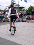 Quebec City - Jumping rope on a unicycle.