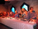 Just a bunch of guys having dinner.