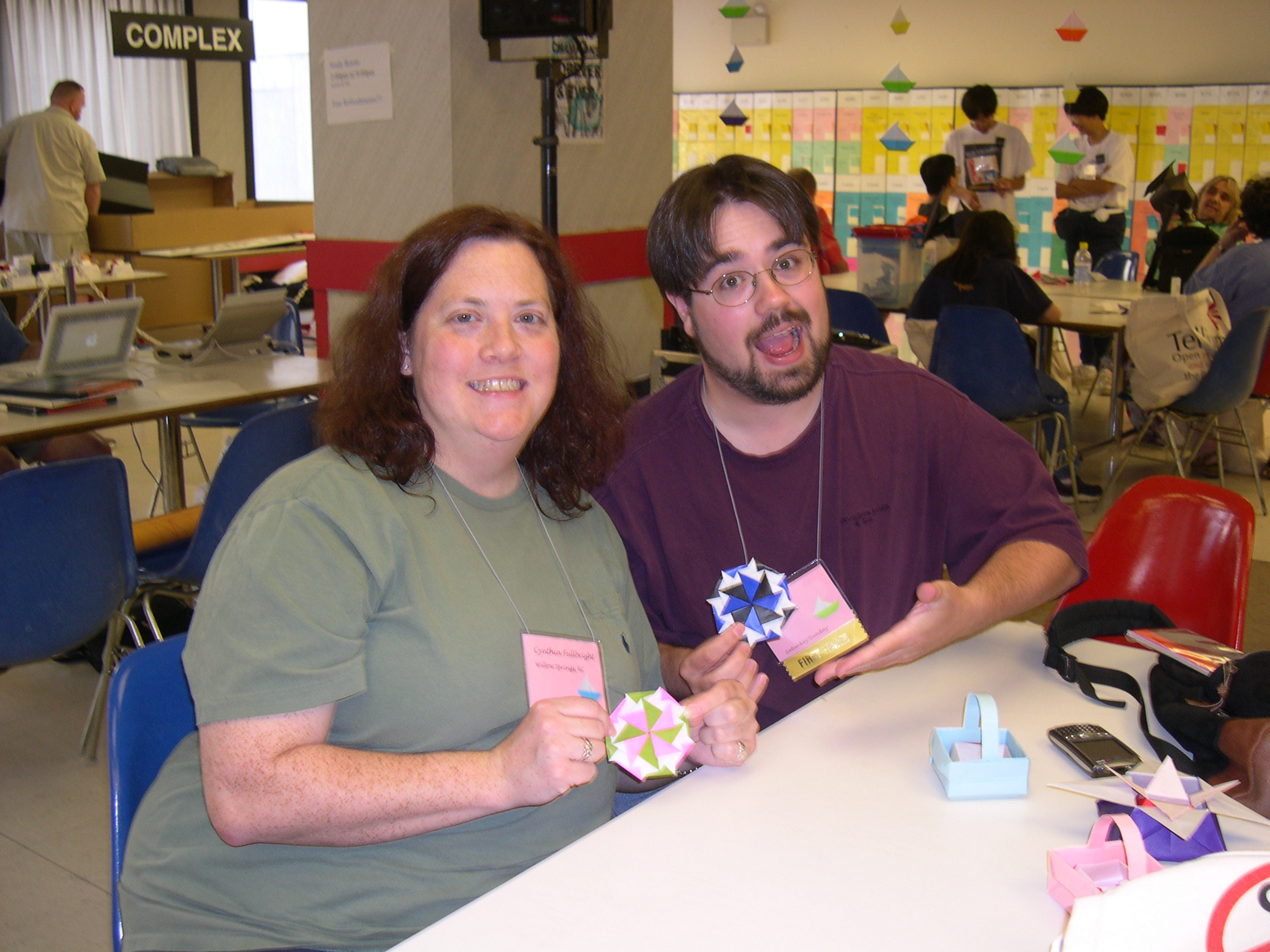 Cynthia and I, folding