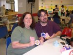Cynthia and I, folding