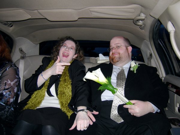 Heather and Bill in the limo