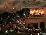 horse sculpture at the entrance to the Wynn