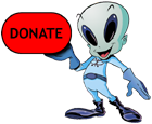 the alien with a donate button (why?)