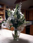 white lilies and snap dragons (Cyn's favorite!)