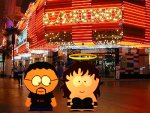 Then we went down to the old strip to watch the light display.