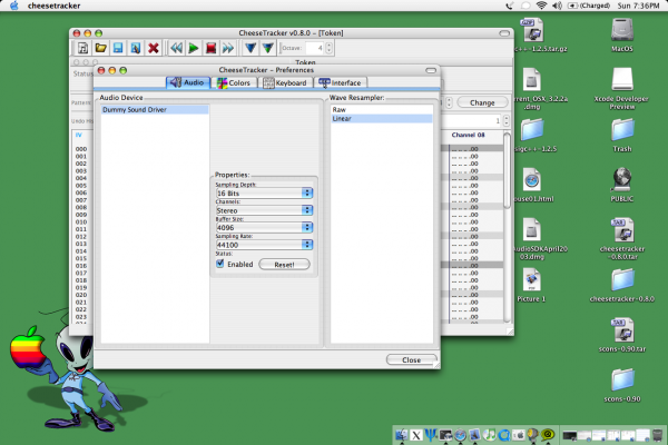 cheesetracker settings