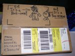 Louie always draws on his birthday presents.  Good thing he didn't ship it that way!