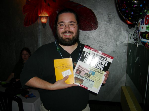The worst-case scenario survival handbook, and an Onion book (woot!).