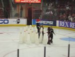 intermission: setting up for human bowling
