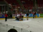 intermission: human bowling -- he takes a hard hit at the end