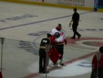 intermission: a race to put on a hockey uniform