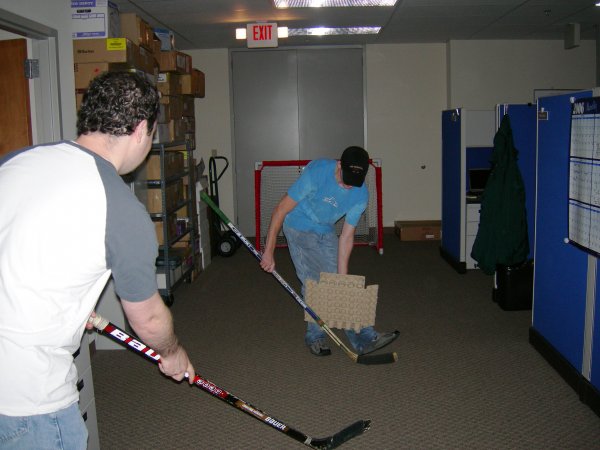 away from the net, David deflects another