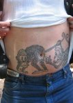 a strange monkey tattoo