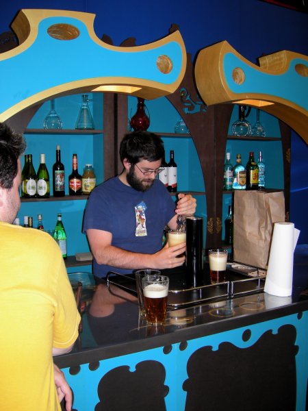 Landon tending bar