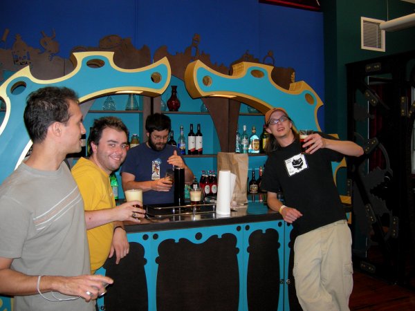 jmpp, bushing, landonf, and frijole at the bar