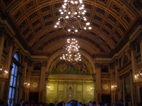 City Chambers: a rich gold hand-painted room
